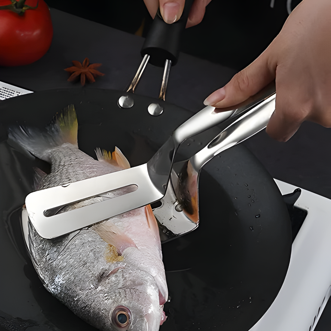 Stainless Steel Spatula Tongs – Flip and Grip 2-in-1 Cooking Tool
