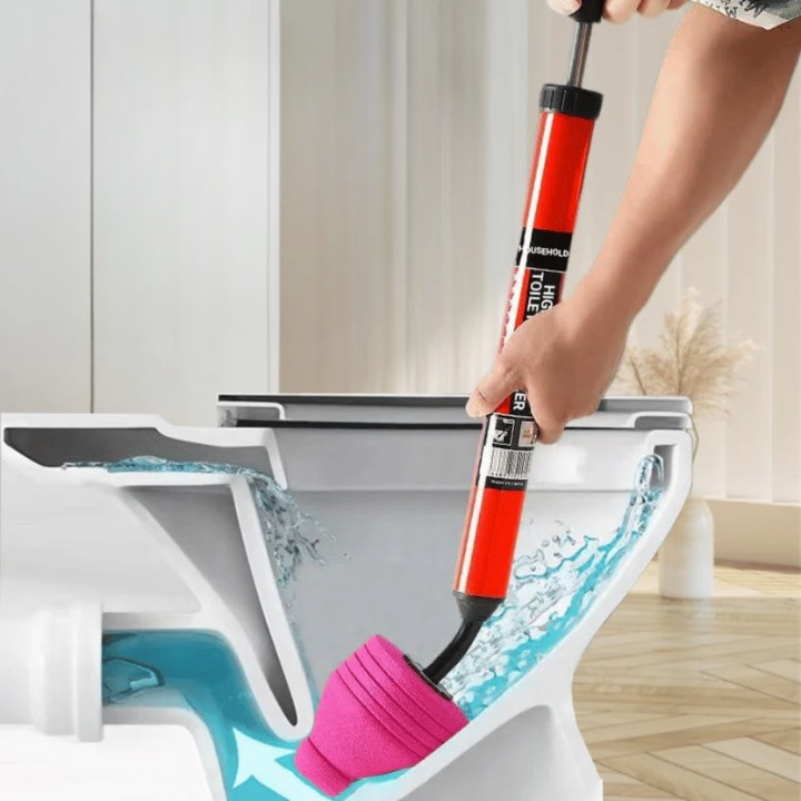 High-Pressure Drain Cleaner – No Chemicals, Clears Blockages & 3 Adapter Sizes