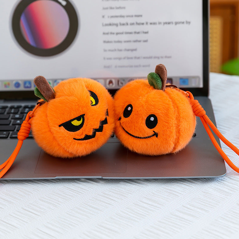5-Piece Pumpkin Plush Keychain Set