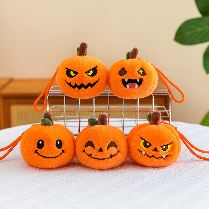 5-Piece Pumpkin Plush Keychain Set