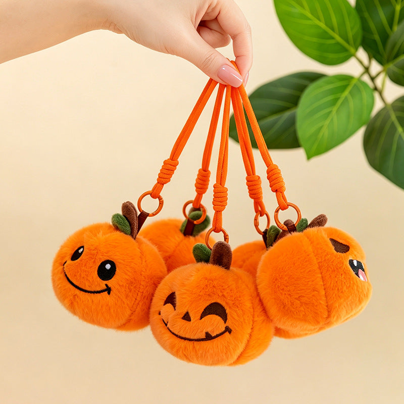 5-Piece Pumpkin Plush Keychain Set