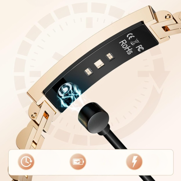 Smart Fitness Bracelet – Stainless Steel Jewelry Design & Bluetooth Tracker