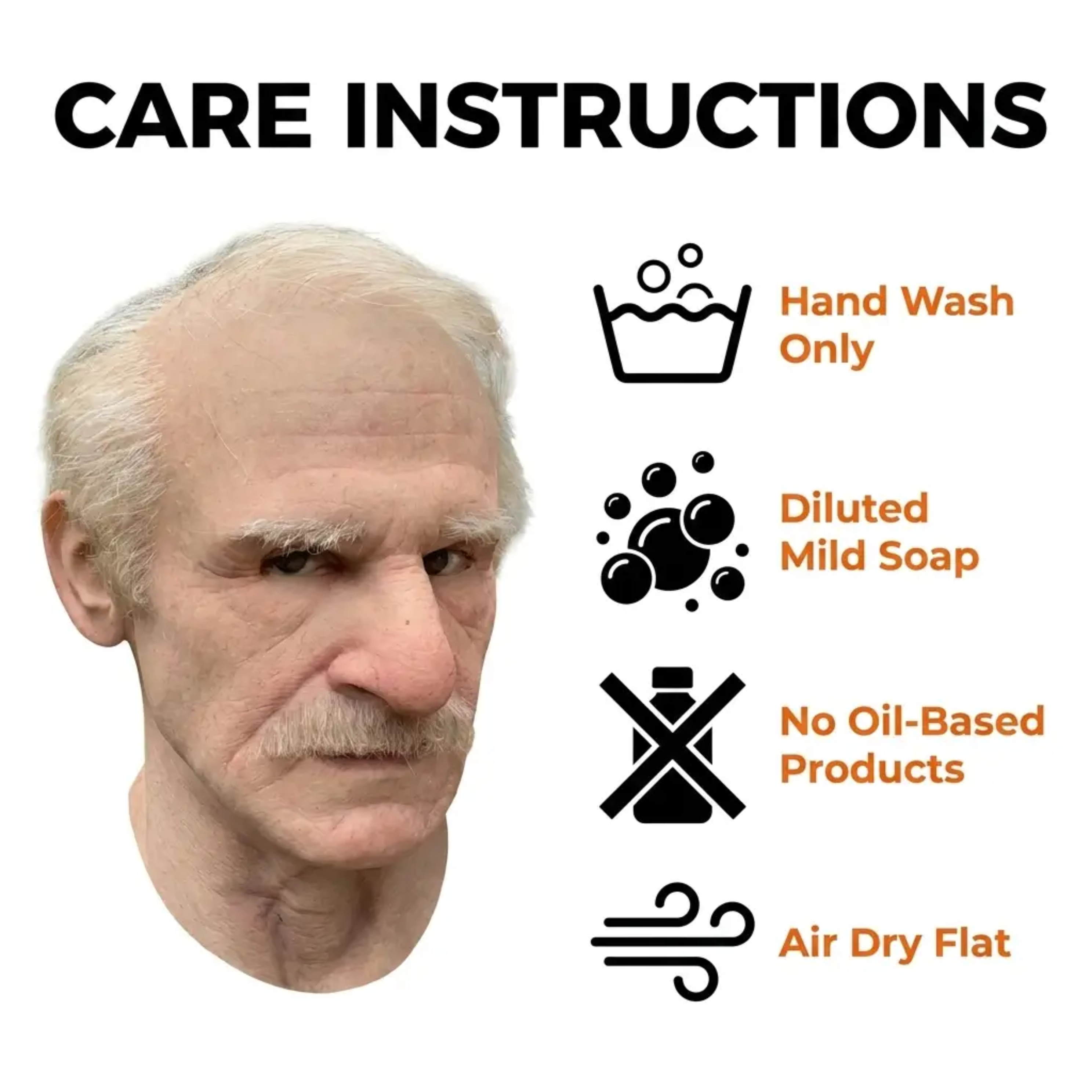 Realistic Old Man Halloween Mask – Creepy Latex Full Face & Adults