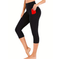 Ladies Capri Cotton Pants Leggings with Pockets