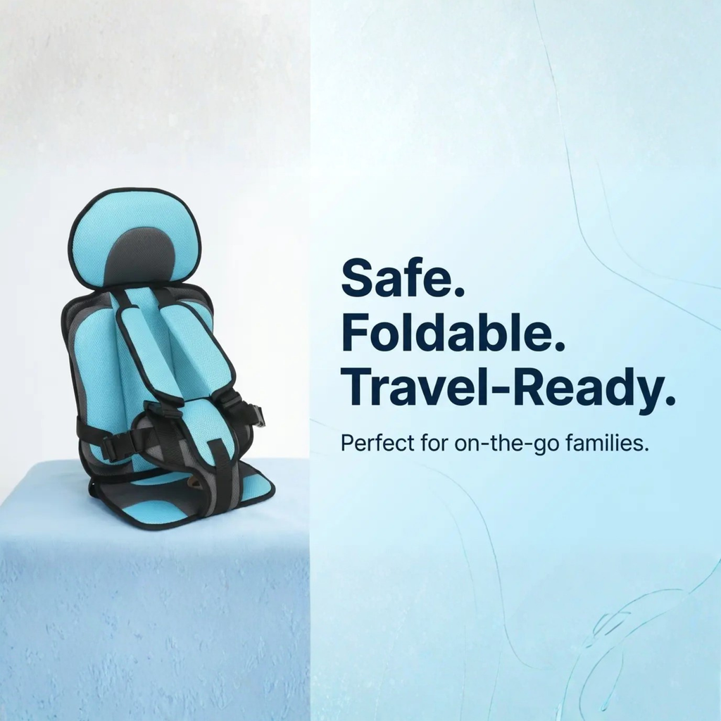 Portable Child Car Booster Seat – Foldable Compact & Travel Safety