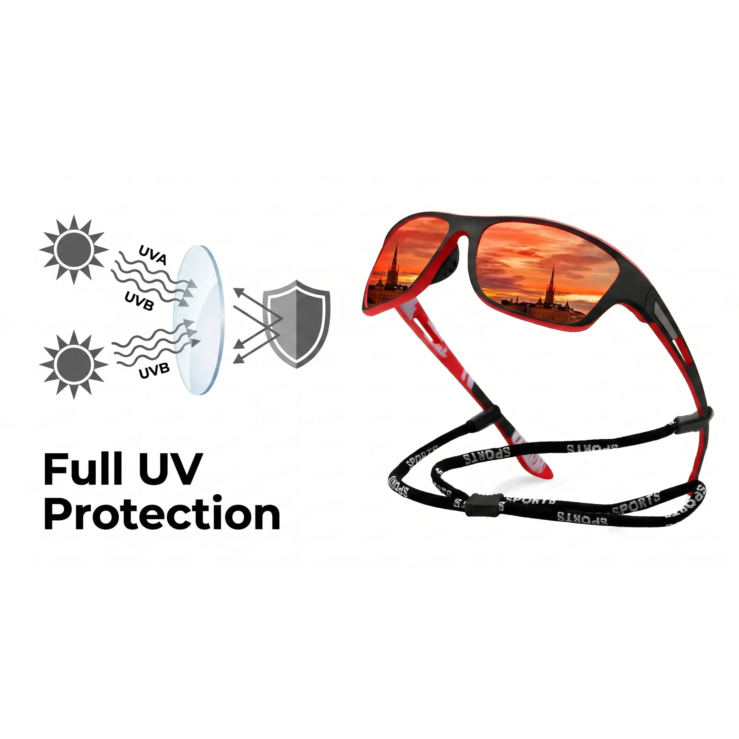 Polarised Sports Sunglasses – PRO UV400 Scratch-Resistant & Lightweight
