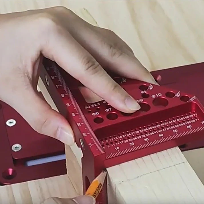 Aluminium Woodworking Square – Drill Guide Holes &amp; 90° &amp; 45° Angles