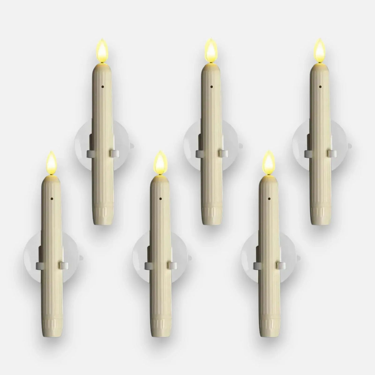 LED Window Candles 6-Pack – Dusk Sensor Realistic Flame & Flameless Safety