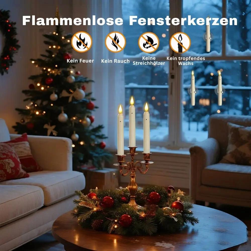 LED Window Candles 6-Pack – Dusk Sensor Realistic Flame & Flameless Safety