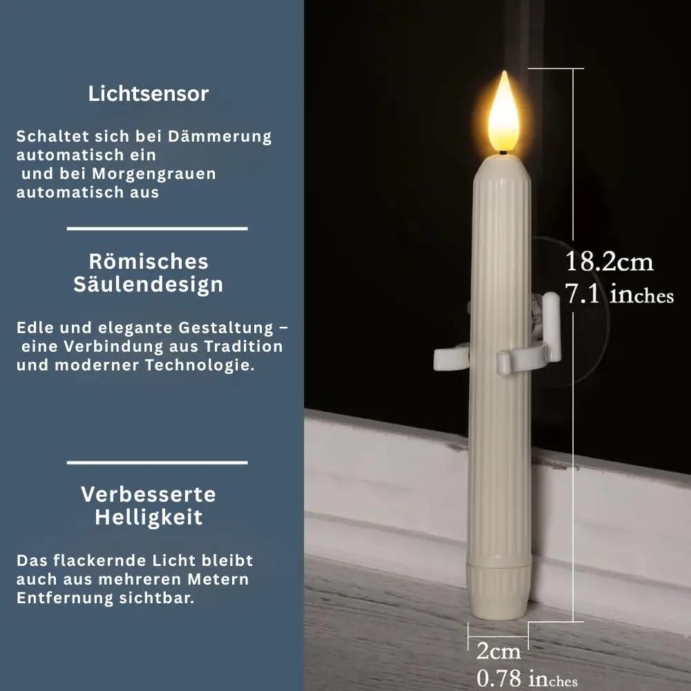 LED Window Candles 6-Pack – Dusk Sensor Realistic Flame & Flameless Safety