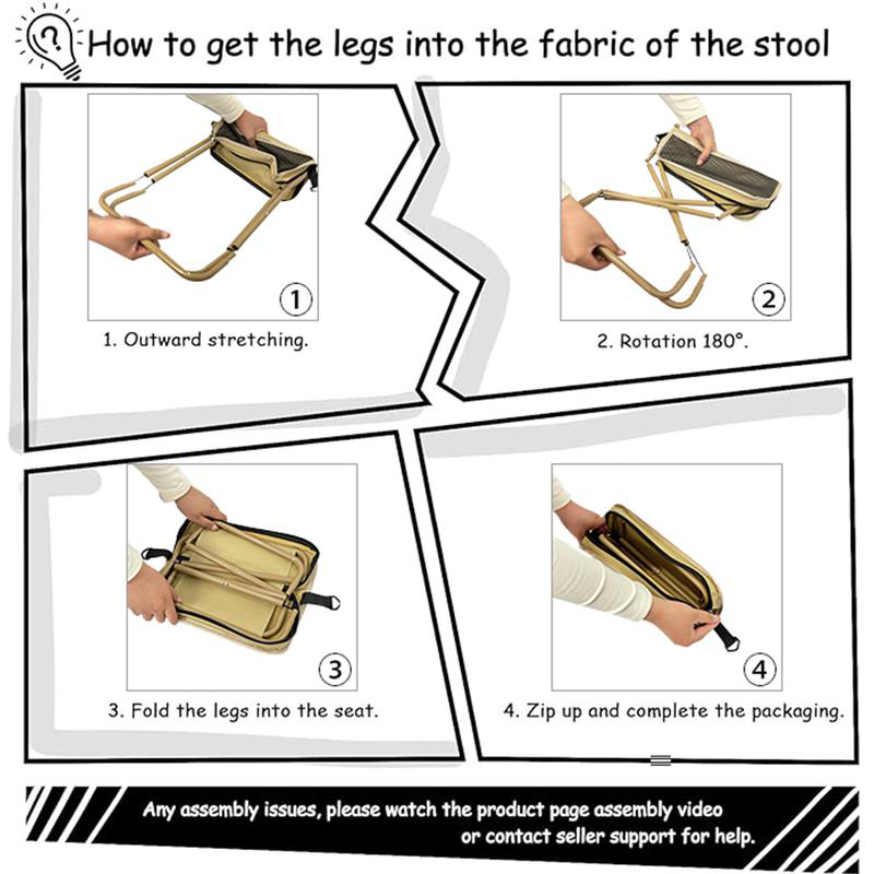 Foldable Backpack Stool – Lightweight Portable Seat for Hiking & Camping