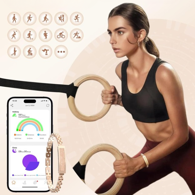 Smart Fitness Bracelet – Stainless Steel Jewelry Design & Bluetooth Tracker