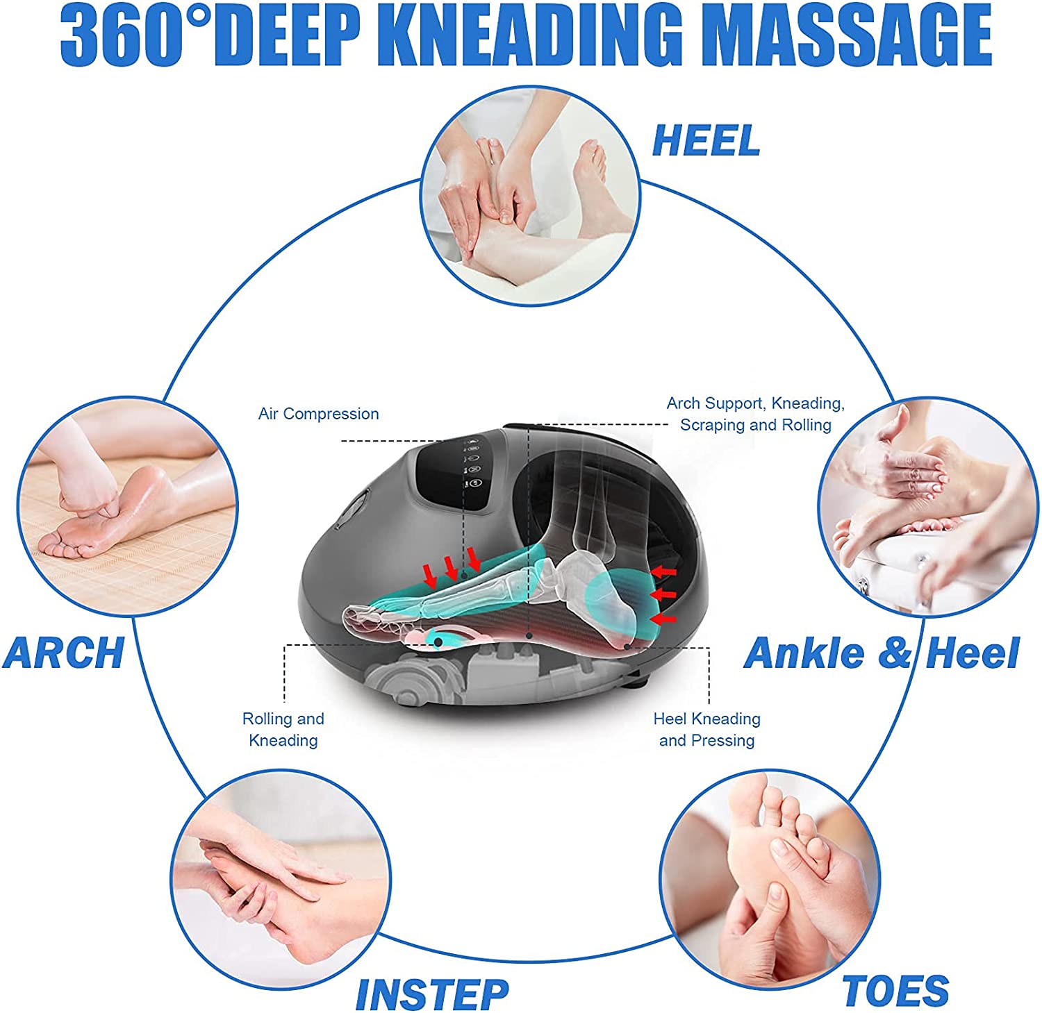 Shiatsu Electric Foot Massager With Heat