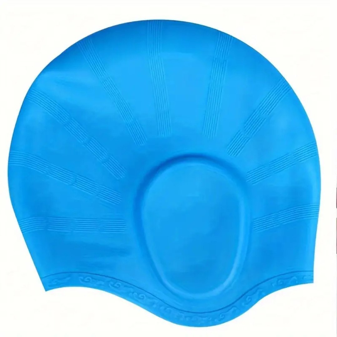 Silicone Swim Cap with Ear Protection – HydroFit Waterproof Design