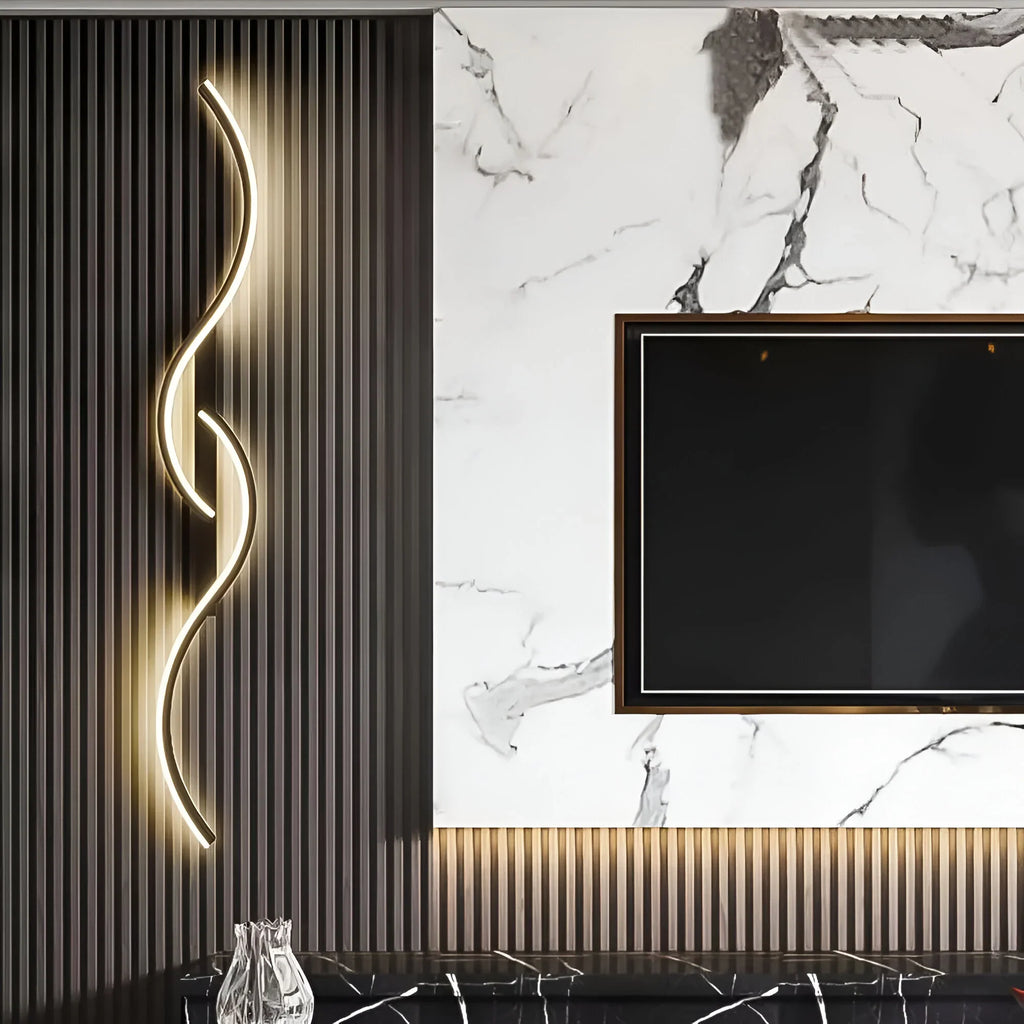 Curved LED Wall Light – Modern Indoor Ambient Plug-In & Contemporary