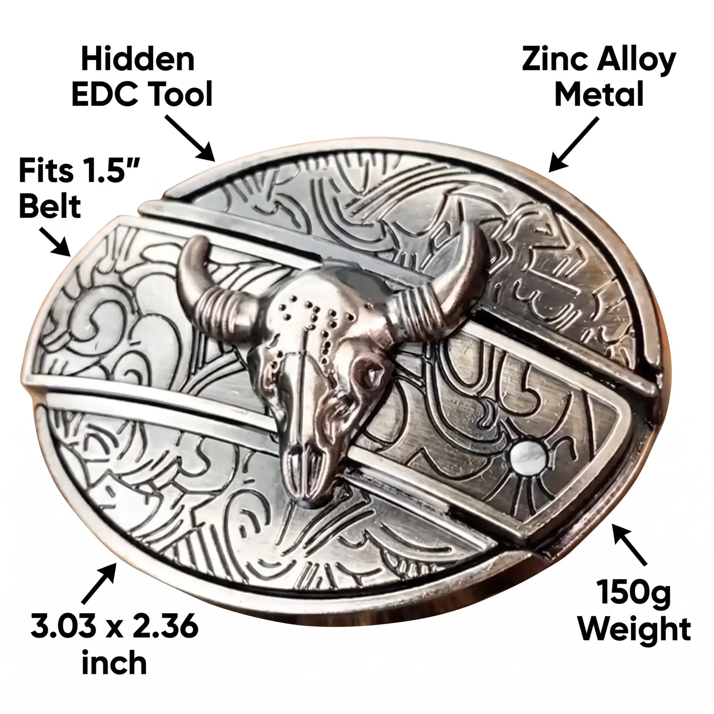 Metal Oval Cowboys Belt Buckle – Western Style Durable & Decorative