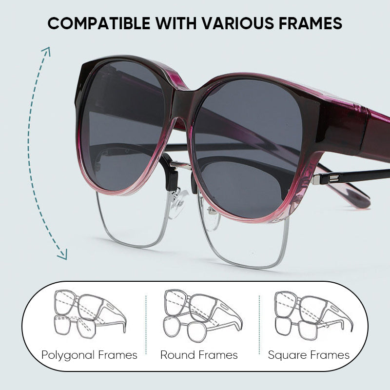 Fit-Over Sunglasses – Polarised UV400 Wear Over Glasses & Wraparound