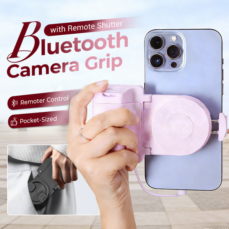 Smartphone Grip with Bluetooth Remote Shutter – Steady &amp; 180° Mount