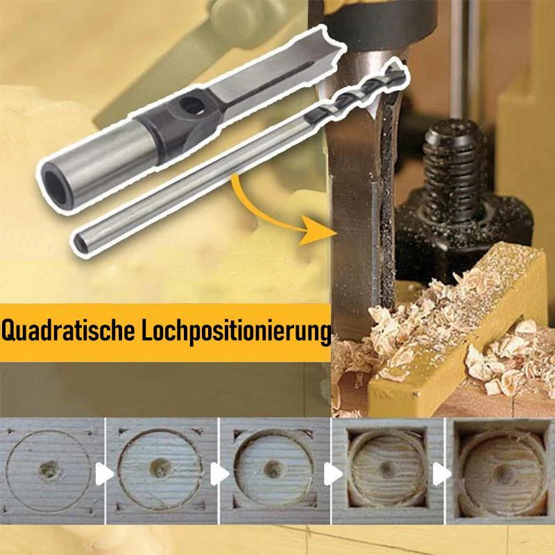 Square Hole Drill Bit Set – Precision Stainless Steel Woodworking