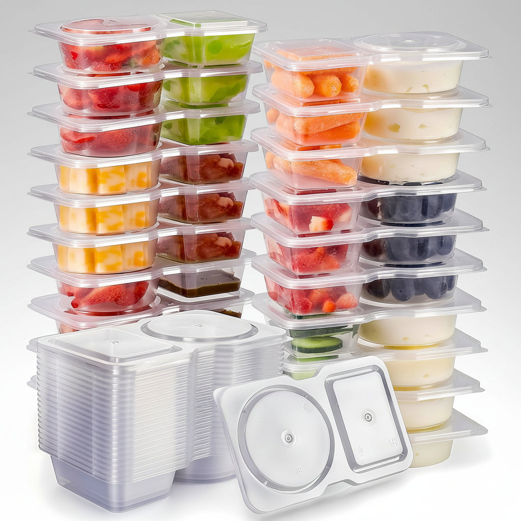 Bento Lunch Boxes – 20-Pack Snack Containers with 2 Compartments