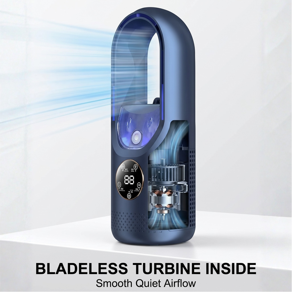 Silent Portable Air Conditioner – 2025 Blade-Free Home & Office Cooling