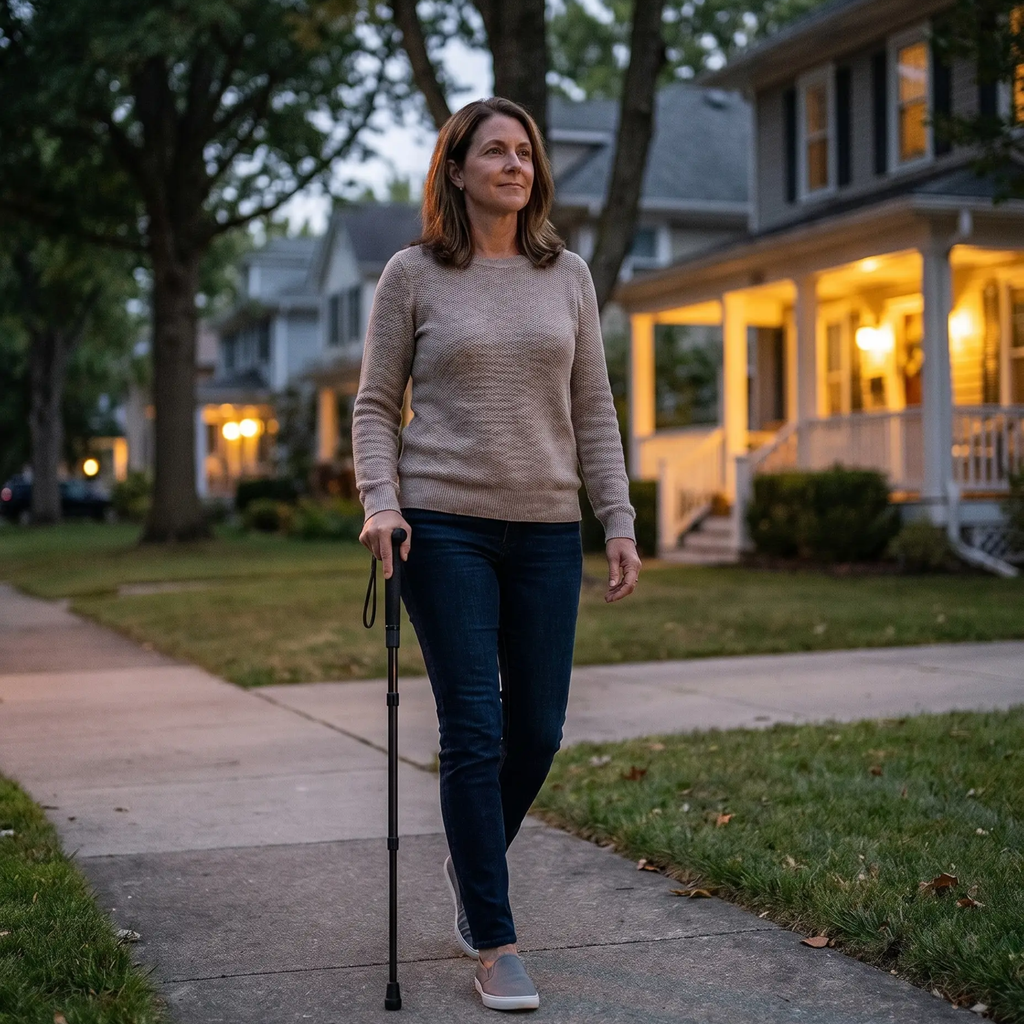 Self-Defense Walking Cane – Automatic Stability Anti-Slip & Tactical