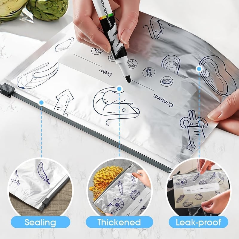 Aluminum Foil Food Storage Bags – Reusable 200×, Airtight & Eco-Friendly