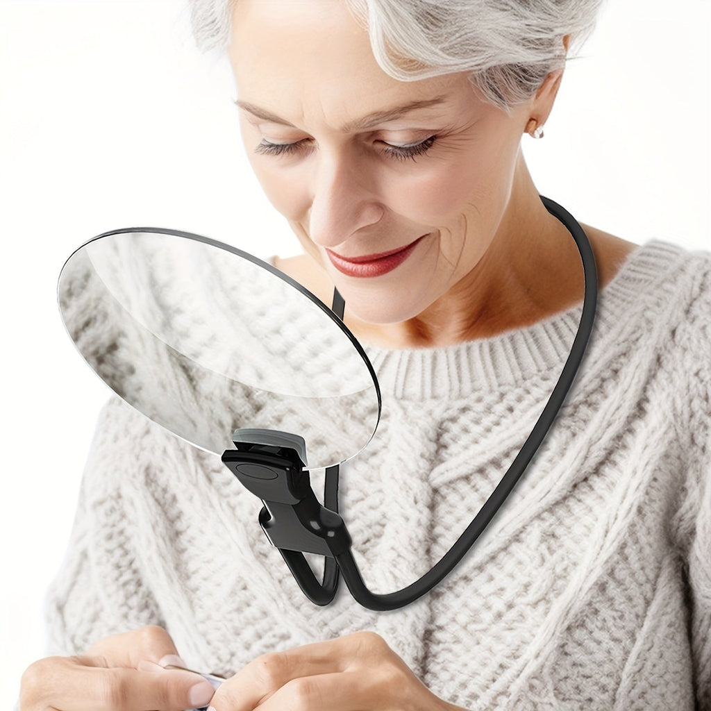Hands-Free Magnifying Glass – 5X Magnification with Neck Strap for Reading