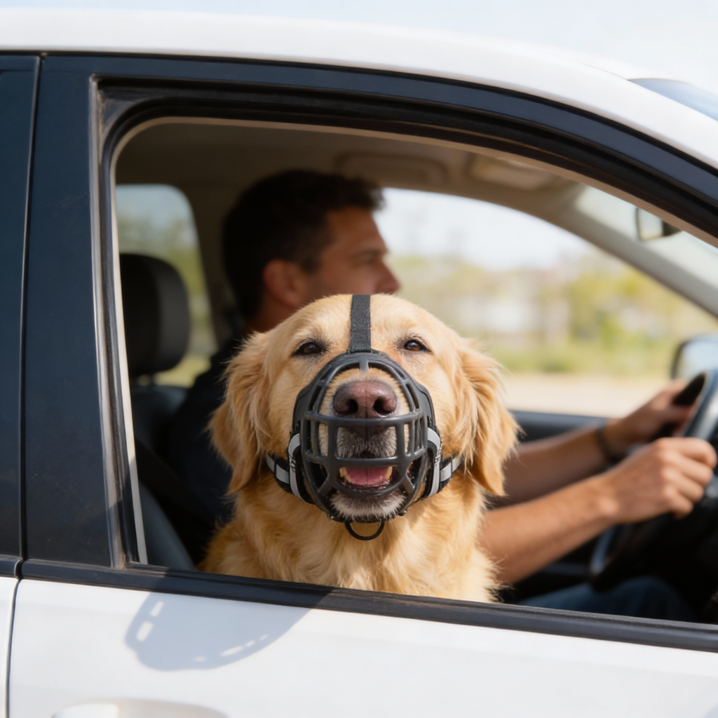 Dog Muzzle – SecureFit Adjustable Breathable & Anti-Bite Safety