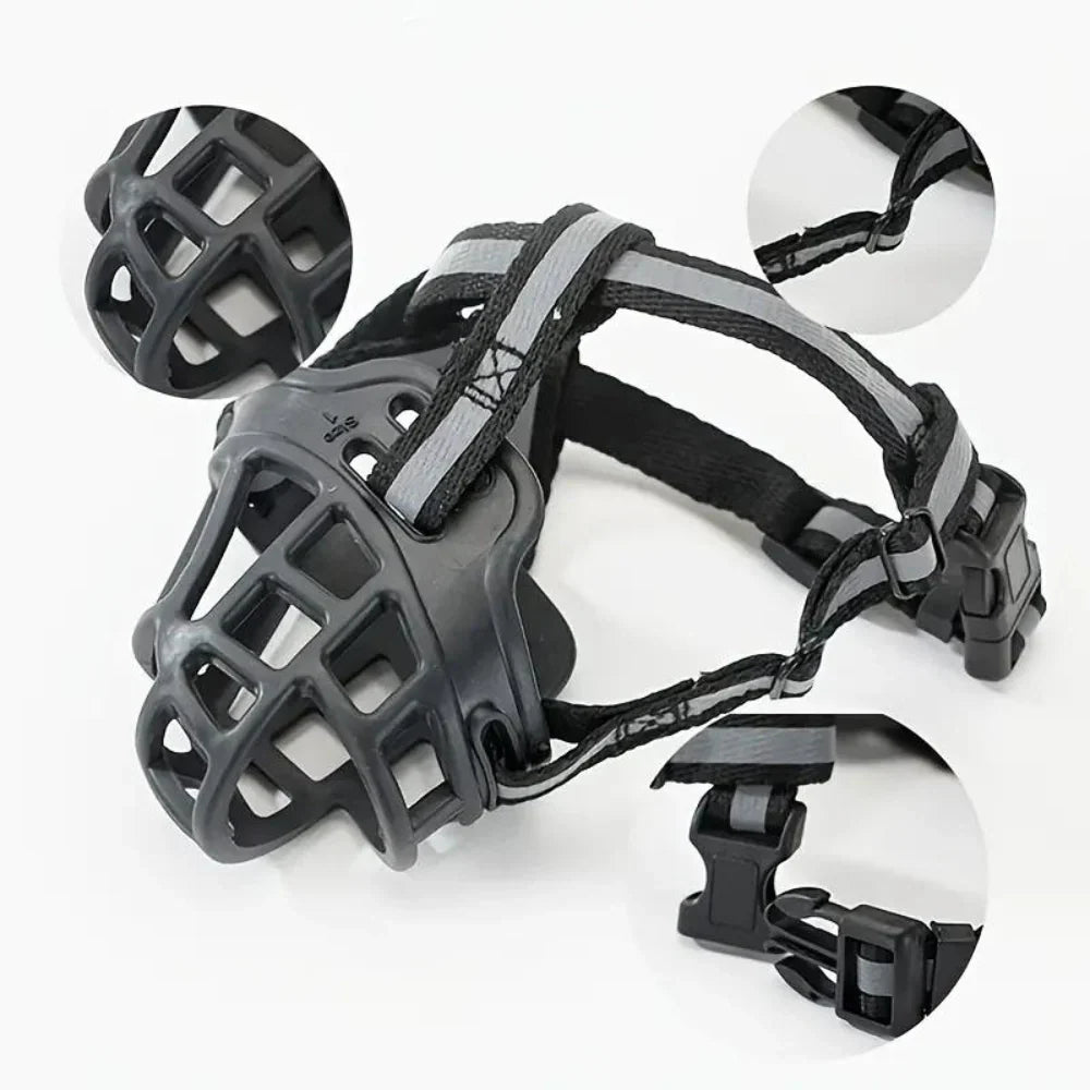 Dog Muzzle – SecureFit Adjustable Breathable & Anti-Bite Safety