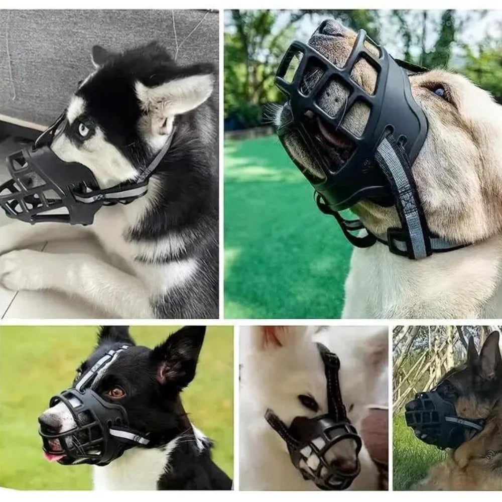Dog Muzzle – SecureFit Adjustable Breathable & Anti-Bite Safety