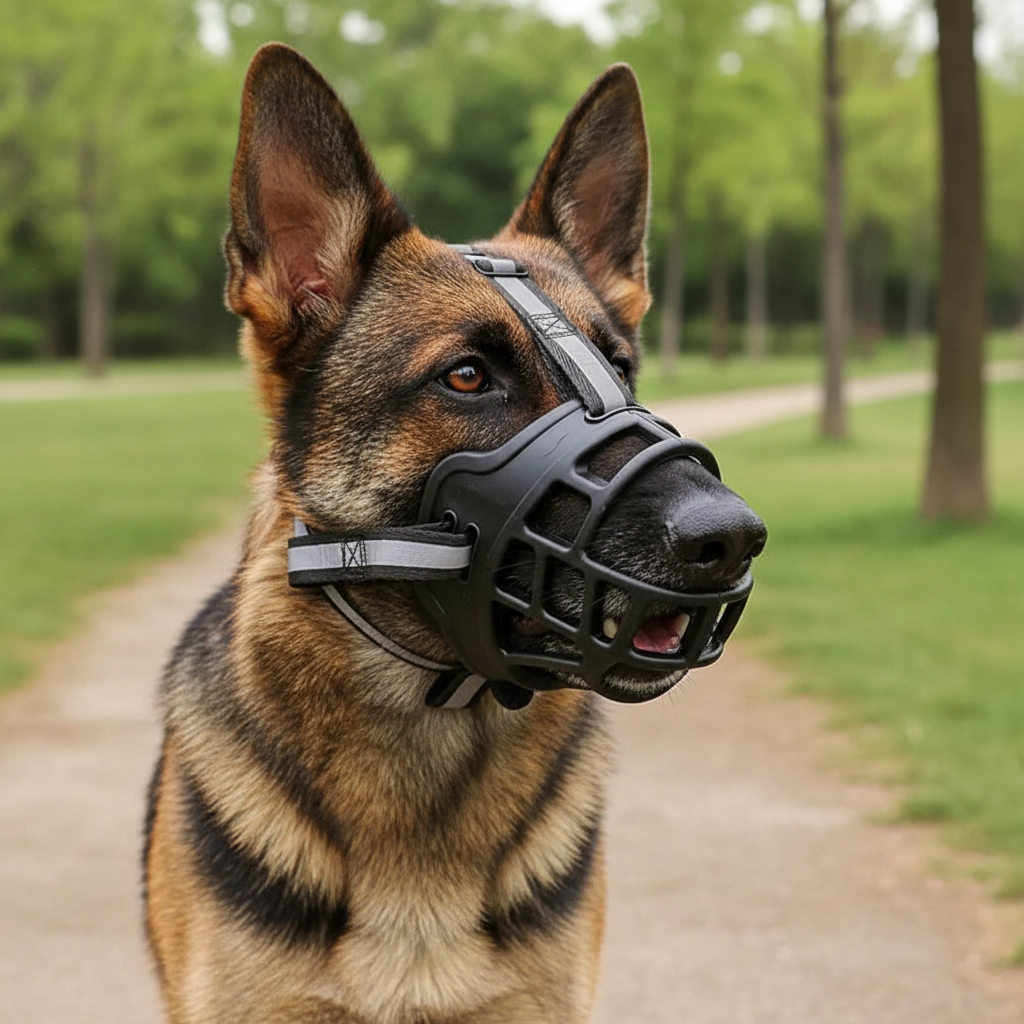 Dog Muzzle – SecureFit Adjustable Breathable & Anti-Bite Safety