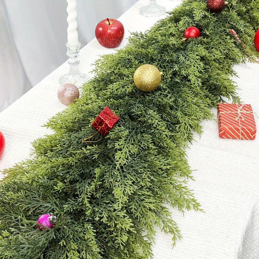 Artificial Greenery Christmas Garland – Art Deco Mantle and Stair Trim, 2 Pack