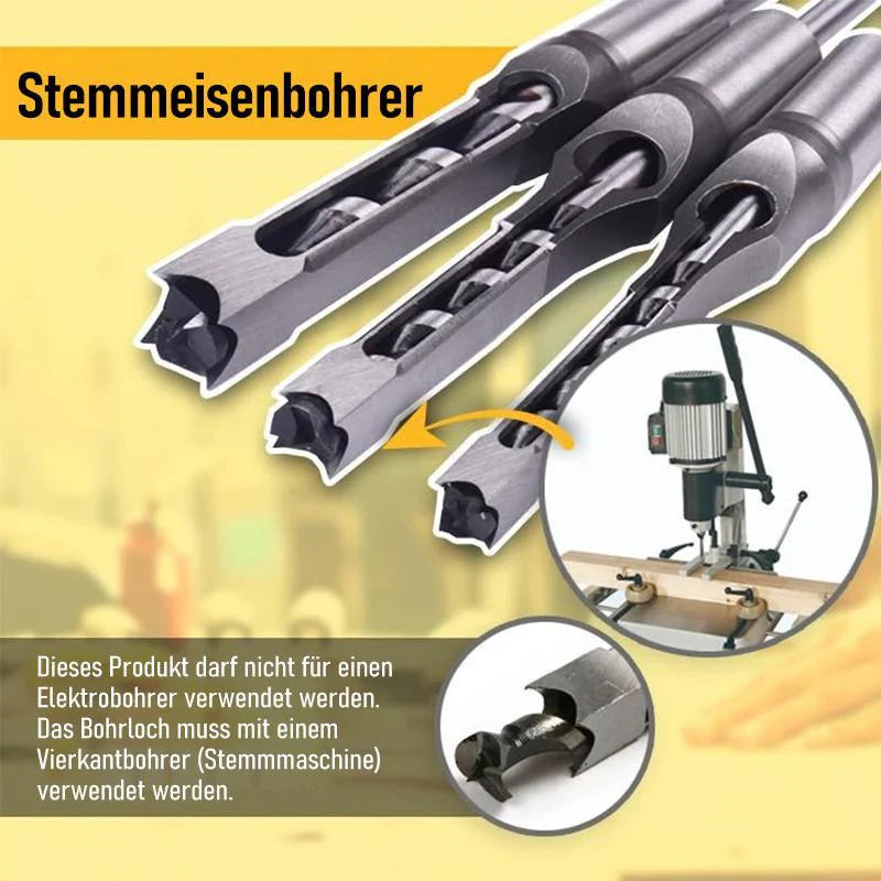 Square Hole Drill Bit Set – Precision Stainless Steel Woodworking