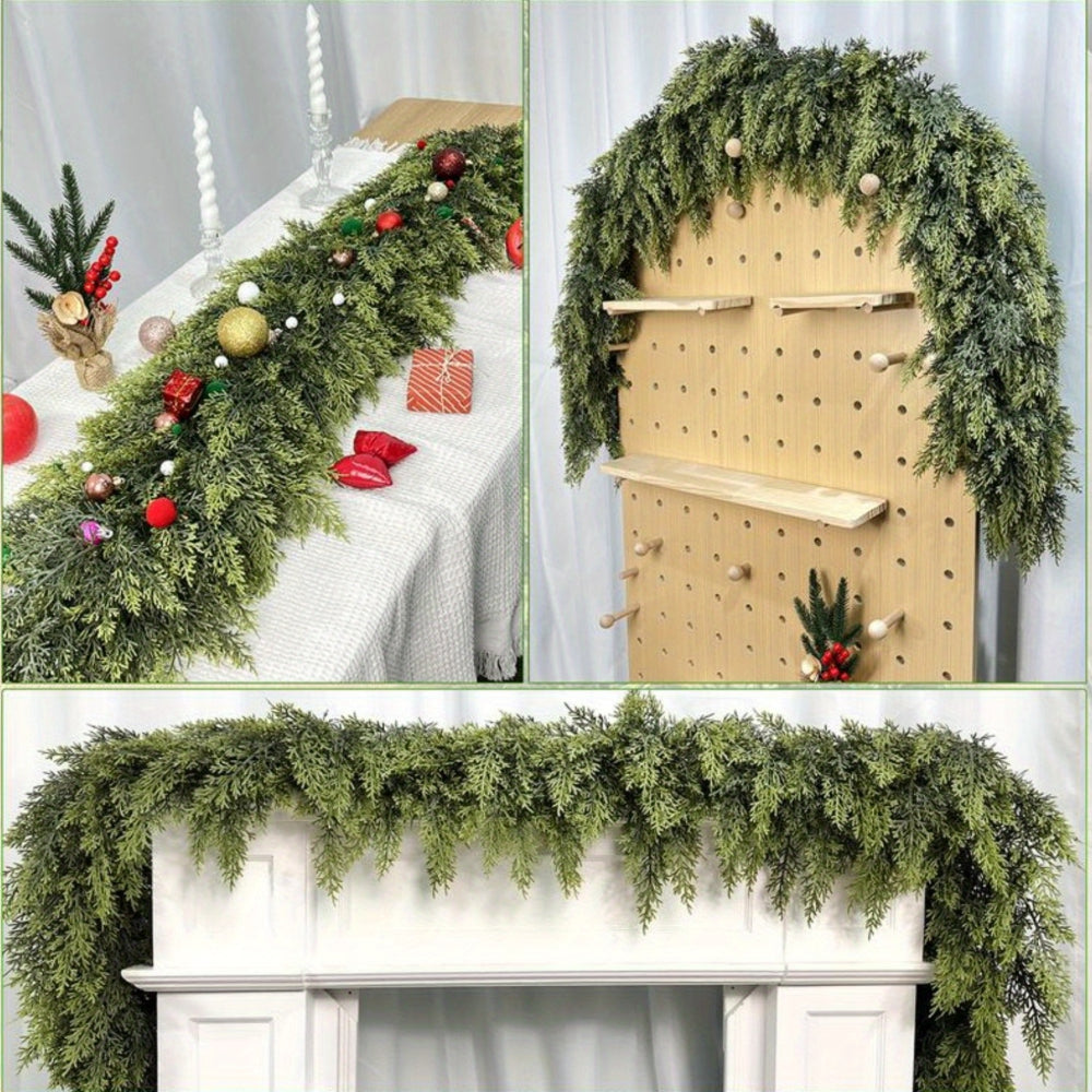 Artificial Greenery Christmas Garland – Art Deco Mantle and Stair Trim, 2 Pack
