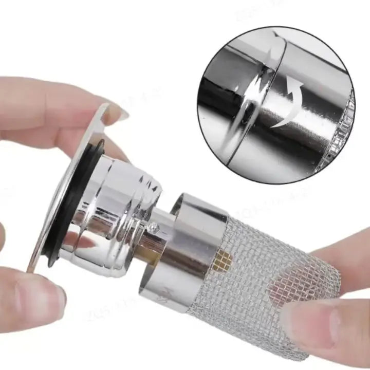 Drain Strainer with Pop-Up Function – Blockage Prevention, Easy Install & Stainless