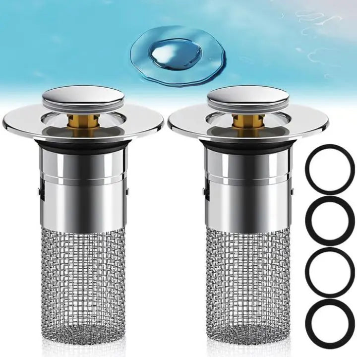 Drain Strainer with Pop-Up Function – Blockage Prevention, Easy Install & Stainless