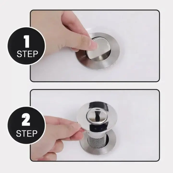 Drain Strainer with Pop-Up Function – Blockage Prevention, Easy Install & Stainless