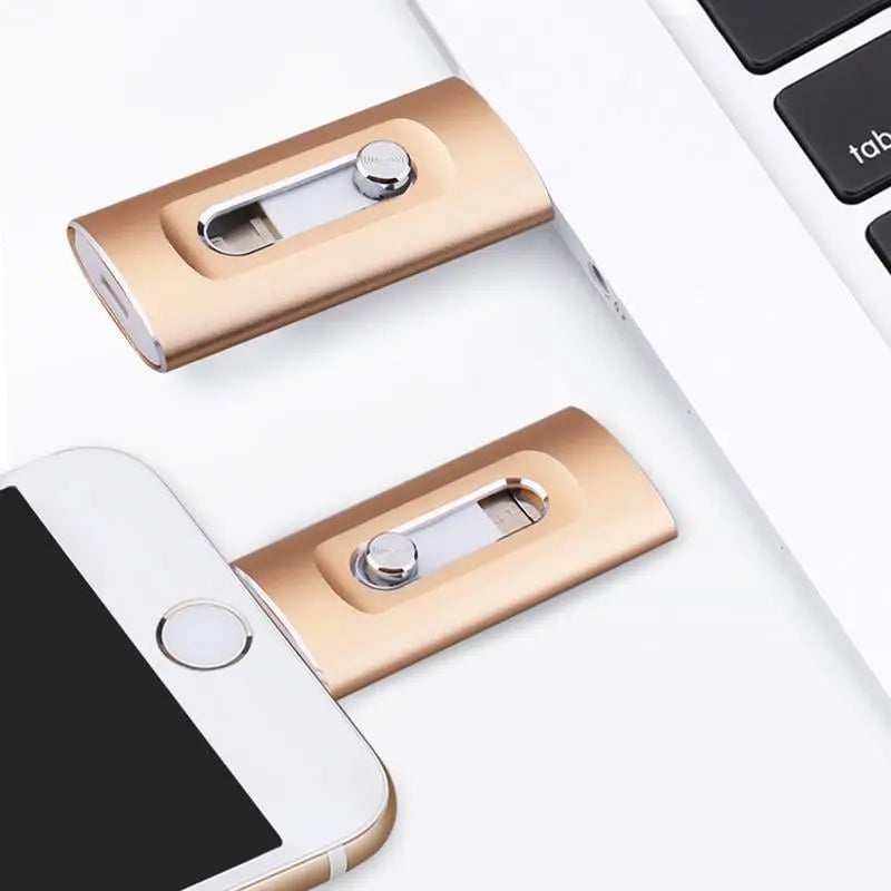 3-in-1 USB Flash Drive – Compatible with iPhone Android & PC Storage