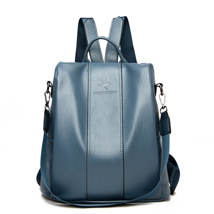 Theft-Proof Leather Backpack for Women – Vintage Style Anti-Theft Travel Bag