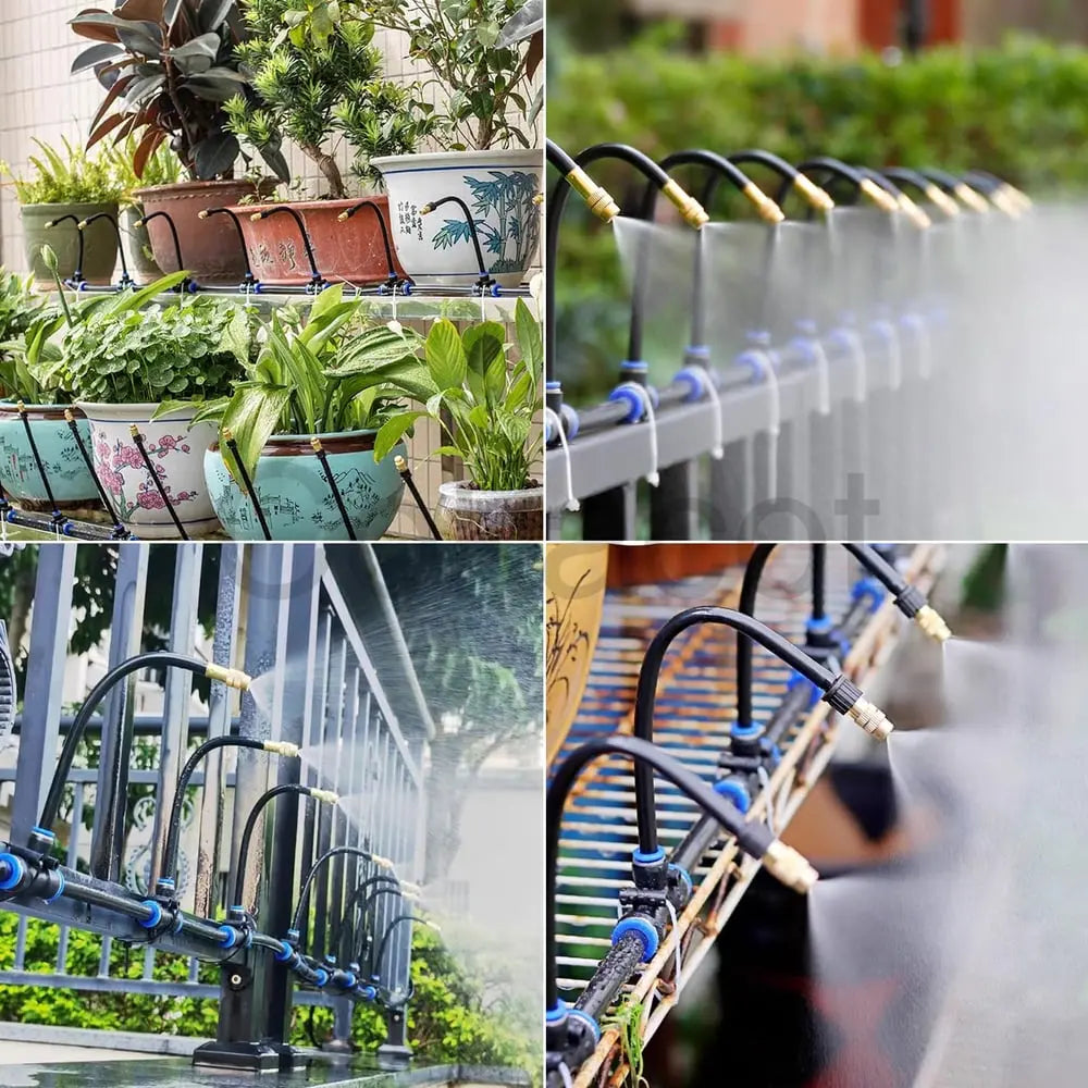 Garden & Balcony Irrigation System – 360° Spray Nozzles, Automatic & No Power Required