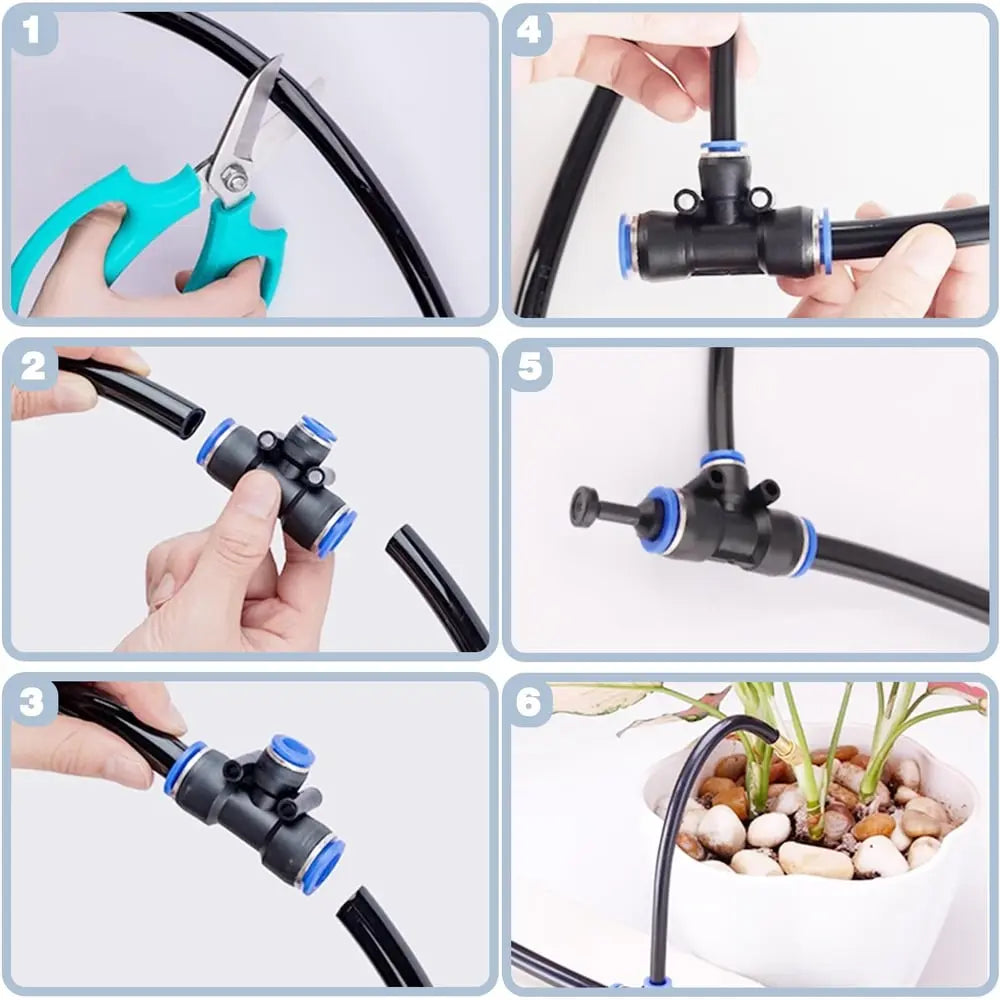 Garden & Balcony Irrigation System – 360° Spray Nozzles, Automatic & No Power Required