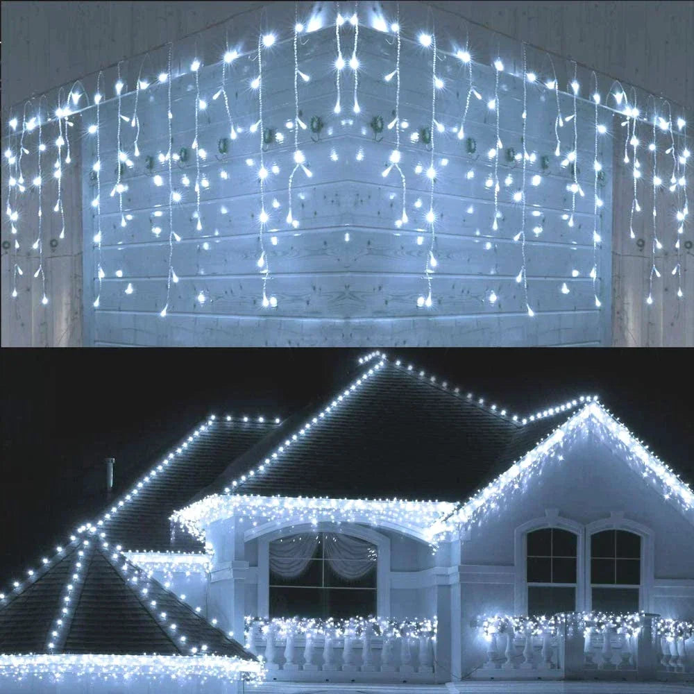 Outdoor LED Curtain String Lights – Christmas and New Year Lighting