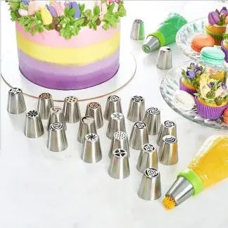Flower Piping Nozzle Set – Effortless Cake Decoration, 12 Tip Shapes & Reusable