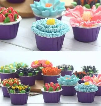 Flower Piping Nozzle Set – Effortless Cake Decoration, 12 Tip Shapes & Reusable