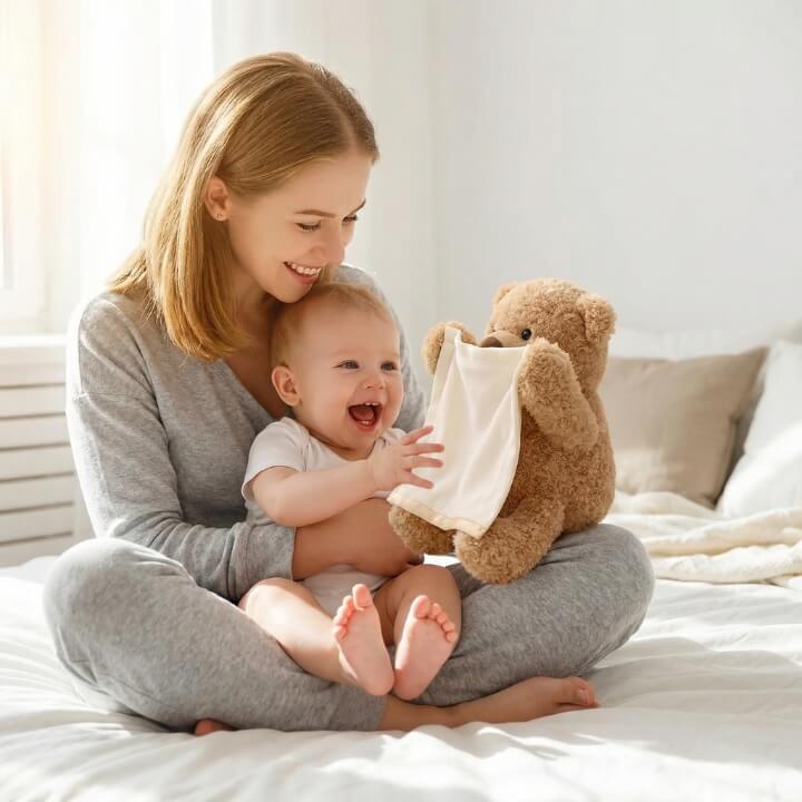 BuddyBear Peek-a-Boo Teddy Bear – Laughing Sound, Soft Plush & Baby Toy