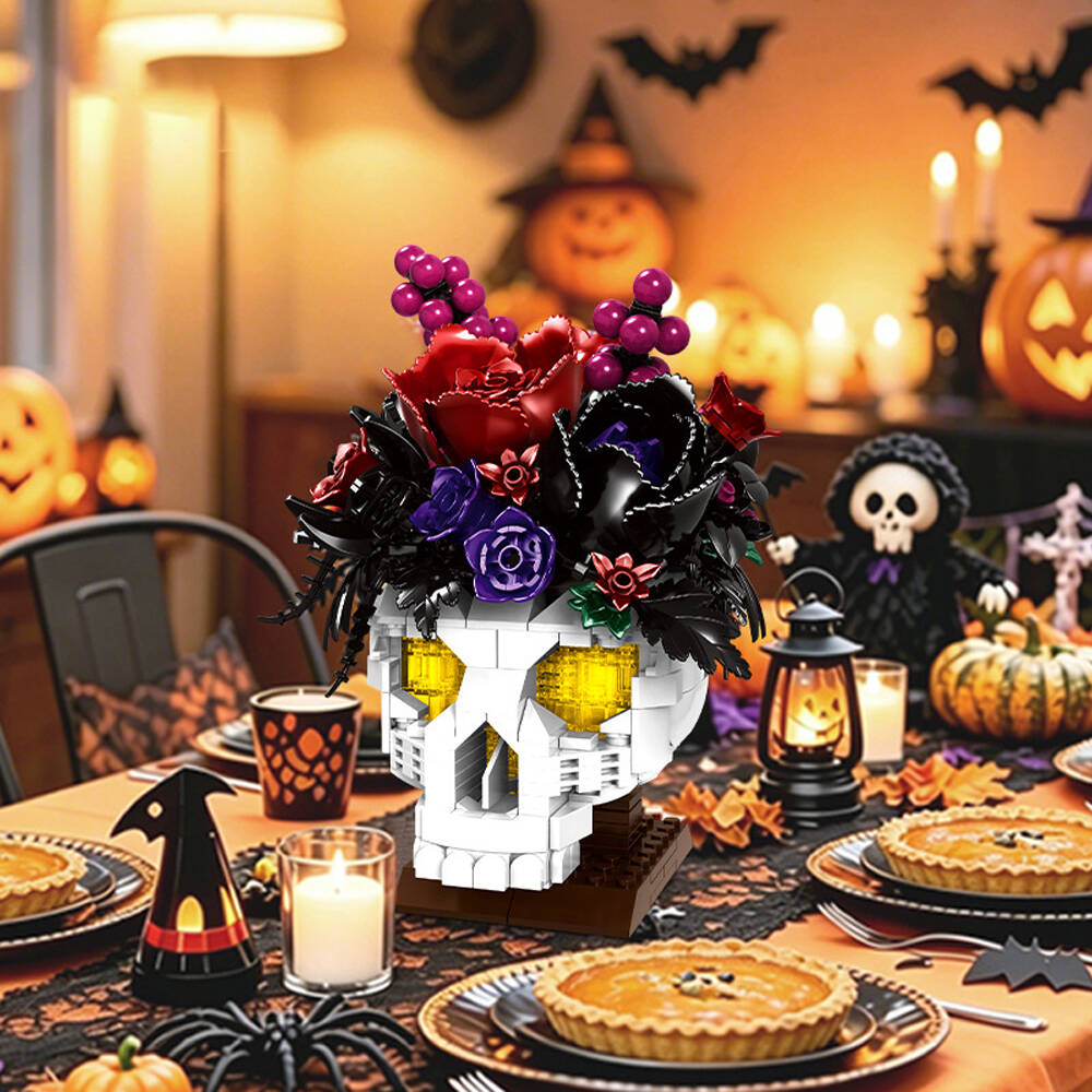 551-Piece Skull and Flower Building Block Set