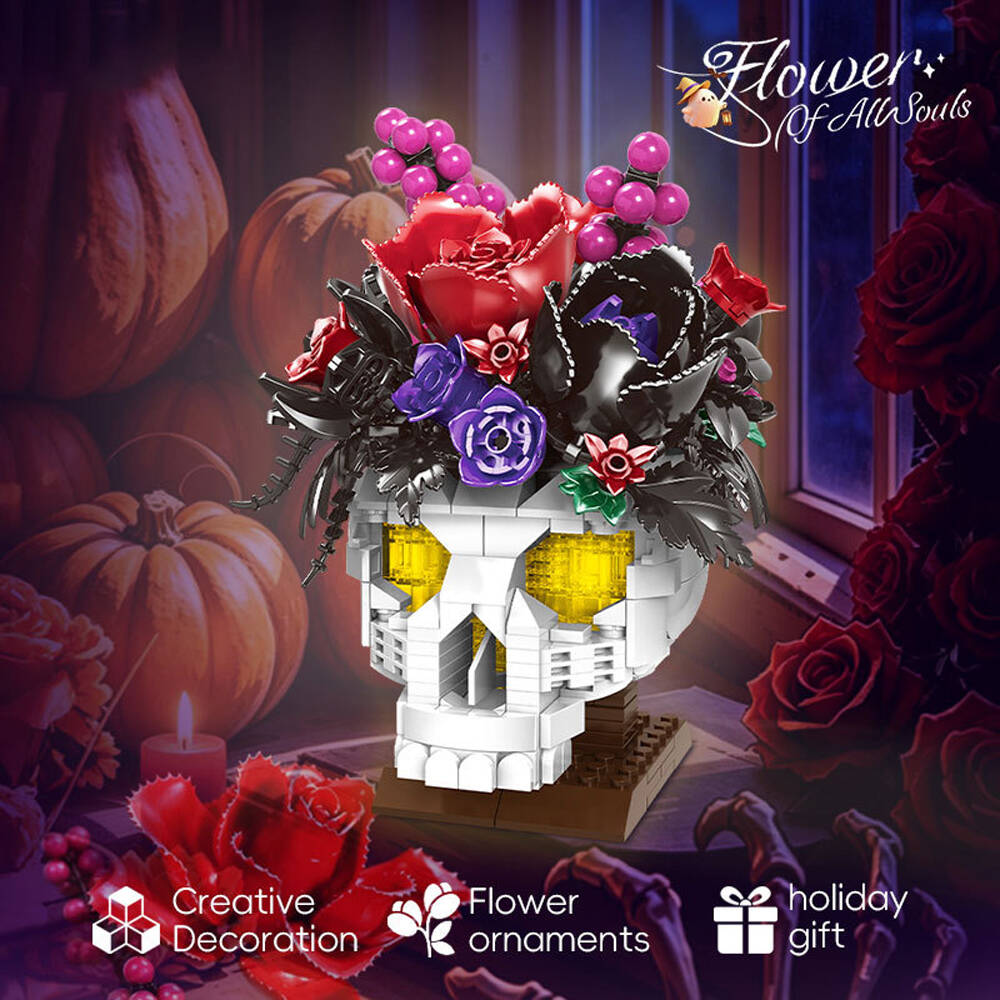 551-Piece Skull and Flower Building Block Set