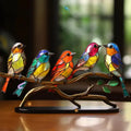 Stained Glass Window Bird Decoration – Colorful Suncatcher & Ornament