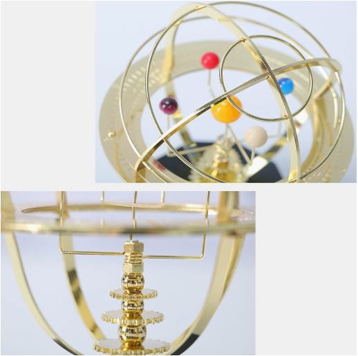 Brass Orrery Solar System Model – Handcrafted Mechanical 5 Planets